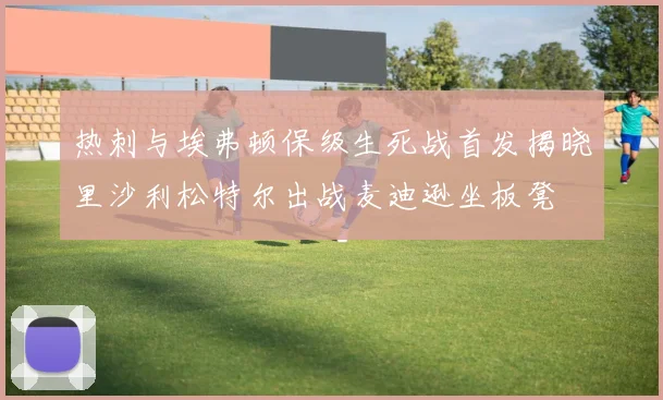 热刺与埃弗顿保级生死战首发揭晓里沙利松特尔出战麦迪逊坐板凳
